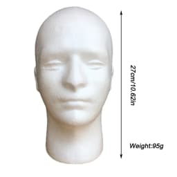 1pcs Male Styrofoam Foam Mannequin Manikin Head Model Hat Glasses Wig Display Male White Foam Mannequin Head Holder Stand Rack