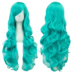 Soowee Curly Long Synthetic Hair Green Wig Hairpiece Pink Black Party Hair Cosplay Wigs for Women