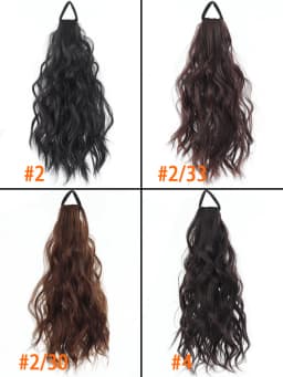 Synthetic Hair Ponytail Extensions Wig Wavy Curly Ponytail Hairpiece with Elastic Rubber Band Fluffy Wavy Ponytail for Women