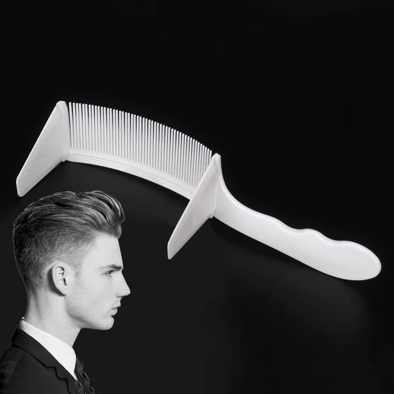 1 Piece of New Professional Barber Hair Cutting Curved Positioning Comb Heat-Resistant Flat Top Comb Special for Real Hair Wigs