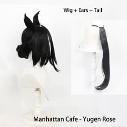 Manhattan Cafe Umamusume Pretty Derby Cosplay Long Black Straight Heat Resistant Synthetic Wig Yugen Rose Yanagi Midori Sayo Wig