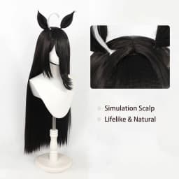 Manhattan Cafe Umamusume Pretty Derby Cosplay Long Black Straight Heat Resistant Synthetic Wig Yugen Rose Yanagi Midori Sayo Wig