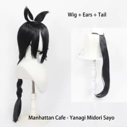 Manhattan Cafe Umamusume Pretty Derby Cosplay Long Black Straight Heat Resistant Synthetic Wig Yugen Rose Yanagi Midori Sayo Wig