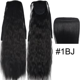 TOPREETY Synthetic Fiber Heat Resistant Kinky Ribbon Ponytail Extensions 3007