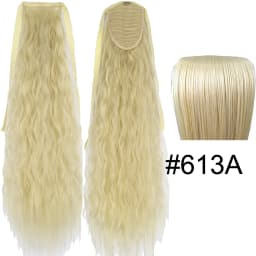 TOPREETY Synthetic Fiber Heat Resistant Kinky Ribbon Ponytail Extensions 3007