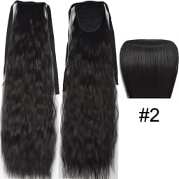 TOPREETY Synthetic Fiber Heat Resistant Kinky Ribbon Ponytail Extensions 3007