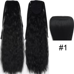 TOPREETY Synthetic Fiber Heat Resistant Kinky Ribbon Ponytail Extensions 3007