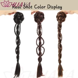 Synthetic Claw Clip Double Ponytails for Women, Hand Braided, Easy to Wear, Perfect for Women's Daily Looks