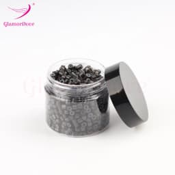 GlamorDove 1000Pcs 4mm Micro Rings For Hair Extensions Microlinks For Hair Silicone Lined Hair Extension Bead Tools Accessories