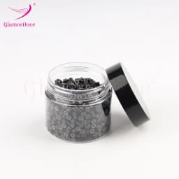 GlamorDove 1000Pcs 4mm Micro Rings For Hair Extensions Microlinks For Hair Silicone Lined Hair Extension Bead Tools Accessories