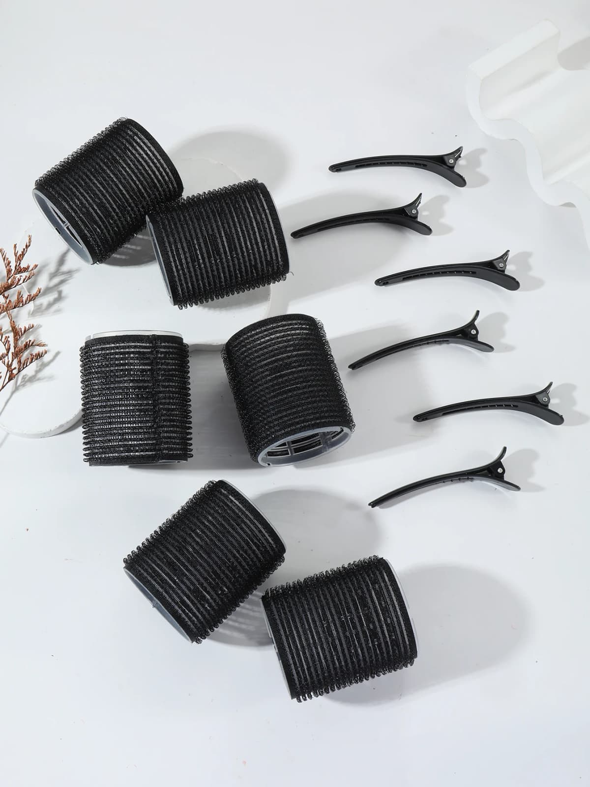 12pcs/Set Air Bar Curling Iron Tube Self-Adhesive Magic Roll and Bangs Hair Clip Curling Styling Tool Special for Real Hair Wig