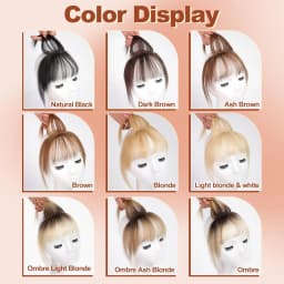 Ombre Brown to Blonde Clip in Bangs 100% Real Human Hair Bangs Wispy Bangs Hair Pieces 3 Secure Clips in Full Fringe Fake Bangs