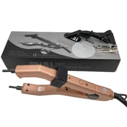 EU Plug Loof Golden Heat Hair Connector Temperature Controllable Heat Iron Hair Extension Tools Kit