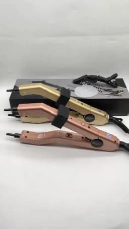 EU Plug Loof Golden Heat Hair Connector Temperature Controllable Heat Iron Hair Extension Tools Kit