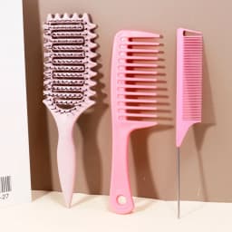 3pcs Hair Comb Set, Curly Hair Styling Brush, Pointed Tail Comb, Wide Tooth Comb, Special for Real Hair Wigs