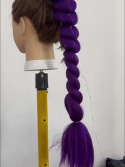 24Inch Diy Synthetic Braiding Hair Extensions Purple Braids Ponytail With Rubber Band Easy Clip In Ponytail For Cosplay Hallowee