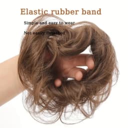 Synthetic rubber band elastic hair ring multi-color heat-resistant bun hair extension wig that surrounds a woman's ponytail