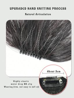 2Pcs/Set Synthetic Middle-Part Bangs Hair Extensions Easy Clip In Forhead Gradient Bangs Natural Seamless Side Fringe Hairpiece