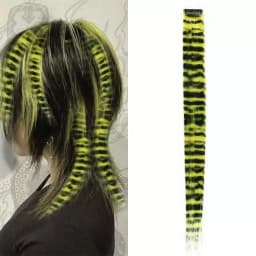 3pcs/set Stripe Printed Hair Colorful Long Straight Hair Pieces Synthetic Clip-in Hair Extensions for Daily Use Party Halloween