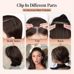 Synthetic Invisable Seamless Hair Pads Clip In Increase Hair Volume Hair Extensions Top Side Cover Hairpiece for Women