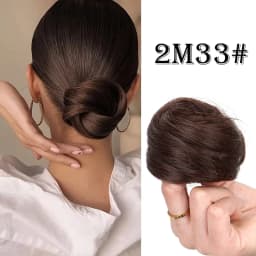 WIGSIN Synthetic Straight Donut Chignon Hairpieces Ombre Elastic Updo Chignon Fluffy Messy Scrunchies Hair Bun for Women