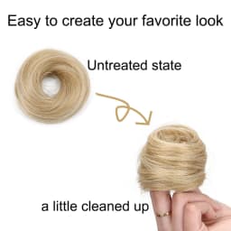 WIGSIN Synthetic Straight Donut Chignon Hairpieces Ombre Elastic Updo Chignon Fluffy Messy Scrunchies Hair Bun for Women