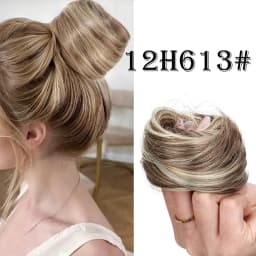 WIGSIN Synthetic Straight Donut Chignon Hairpieces Ombre Elastic Updo Chignon Fluffy Messy Scrunchies Hair Bun for Women