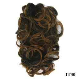 Soowee Short Curly Synthetic Hair Black To Burgundy Clip In Hair Extension Little Pony Tail Claw Ponytail False Hair on Clips