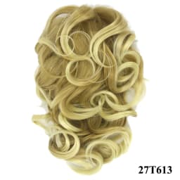 Soowee Short Curly Synthetic Hair Black To Burgundy Clip In Hair Extension Little Pony Tail Claw Ponytail False Hair on Clips