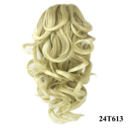 Soowee Short Curly Synthetic Hair Black To Burgundy Clip In Hair Extension Little Pony Tail Claw Ponytail False Hair on Clips