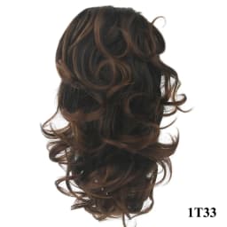 Soowee Short Curly Synthetic Hair Black To Burgundy Clip In Hair Extension Little Pony Tail Claw Ponytail False Hair on Clips