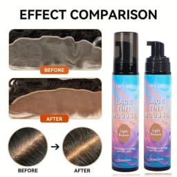 2025 New Melt Lace Tint Melting Hair Mousse and Spray for Medium Brown Wigs, Foam for Lace Frontal Wigs