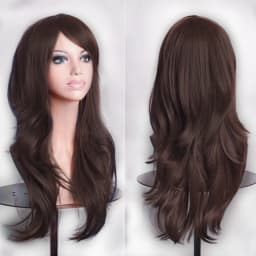 70cm Long Synthetic Wigs Pink Purple Black Wig Wavy Halloween Costume Hair Fake Hairpieces Lolita Blue Wig