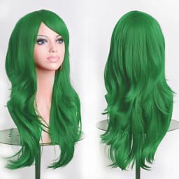 70cm Long Synthetic Wigs Pink Purple Black Wig Wavy Halloween Costume Hair Fake Hairpieces Lolita Blue Wig
