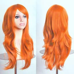70cm Long Synthetic Wigs Pink Purple Black Wig Wavy Halloween Costume Hair Fake Hairpieces Lolita Blue Wig