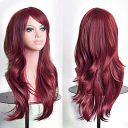 70cm Long Synthetic Wigs Pink Purple Black Wig Wavy Halloween Costume Hair Fake Hairpieces Lolita Blue Wig