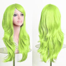 70cm Long Synthetic Wigs Pink Purple Black Wig Wavy Halloween Costume Hair Fake Hairpieces Lolita Blue Wig