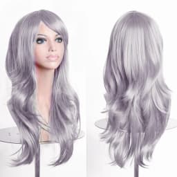 70cm Long Synthetic Wigs Pink Purple Black Wig Wavy Halloween Costume Hair Fake Hairpieces Lolita Blue Wig