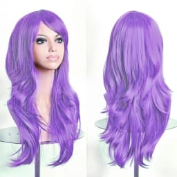 70cm Long Synthetic Wigs Pink Purple Black Wig Wavy Halloween Costume Hair Fake Hairpieces Lolita Blue Wig