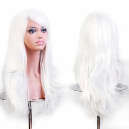 70cm Long Synthetic Wigs Pink Purple Black Wig Wavy Halloween Costume Hair Fake Hairpieces Lolita Blue Wig