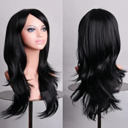 70cm Long Synthetic Wigs Pink Purple Black Wig Wavy Halloween Costume Hair Fake Hairpieces Lolita Blue Wig