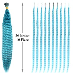 Synthetic Colored Feather Hair Extensions 16Inch 10 Pieces/Pack Blue Purple For Women Zebra Line Feather Hairpiece