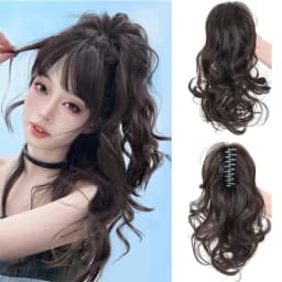 H&STAR 14Inch Synthetic Curly Wavy Ponytail Chic Hairpiece with Easy Claw Elegant Style for Women