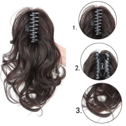 H&STAR 14Inch Synthetic Curly Wavy Ponytail Chic Hairpiece with Easy Claw Elegant Style for Women