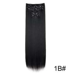 WIGSIN Synthetic 6pcs/set 24Inch Long Straight Hair Extensions Clip-in Heat Resistant Black Blonde Hairpiece for Women
