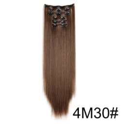 WIGSIN Synthetic 6pcs/set 24Inch Long Straight Hair Extensions Clip-in Heat Resistant Black Blonde Hairpiece for Women