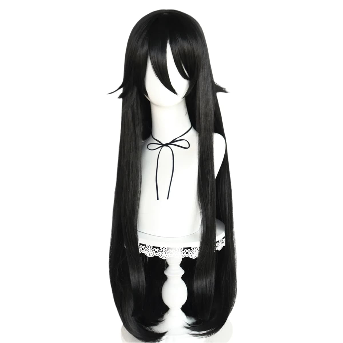 Ryoba Aishi Cosplay Synthetic Super Long Straight Black Ryoba Aishi Cosplay wig for Halloween Carnival Comic Exhibition