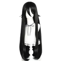 Ryoba Aishi Cosplay Synthetic Super Long Straight Black Ryoba Aishi Cosplay wig for Halloween Carnival Comic Exhibition