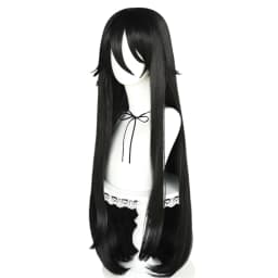 Ryoba Aishi Cosplay Synthetic Super Long Straight Black Ryoba Aishi Cosplay wig for Halloween Carnival Comic Exhibition