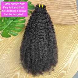 4C Afro Kinky Coily Human Hair Bundles Curly Natural Black Color Unprocessed Virgin Weave Double Weft 100% Human Hair Extensions